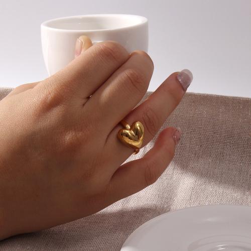 Stainless Steel Finger Ring 304 Stainless Steel gold color plated fashion jewelry golden Sold By PC