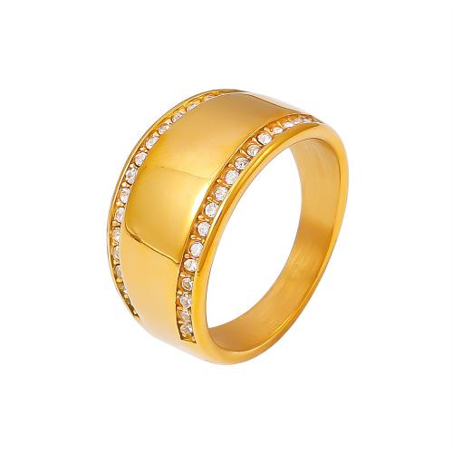 Bague acier titane, Placage, normes différentes pour le choix & pour femme & avec strass, plus de couleurs à choisir, Vendu par PC