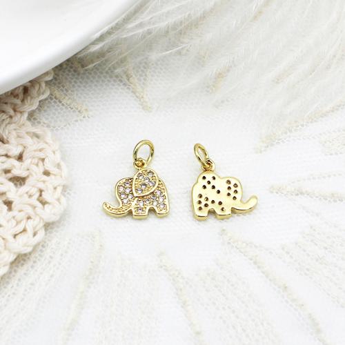 Cubic Zirconia Micro Pave Brass Pendant plated DIY & micro pave cubic zirconia golden Sold By Bag