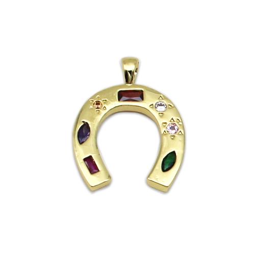 Cúbicos Circonia Colgante Latón Micro pavimenta, metal, chapado, Bricolaje & diverso tamaño para la opción & diferentes estilos para la opción & micro arcilla de zirconia cúbica, dorado, Vendido por UD