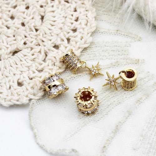 Cubic Zirconia Micro Pave Brass Pendant plated DIY & micro pave cubic zirconia golden Sold By PC