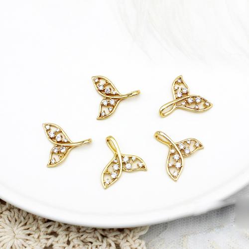 Cubic Zirconia Micro Pave Brass Pendant plated DIY & micro pave cubic zirconia golden Sold By PC