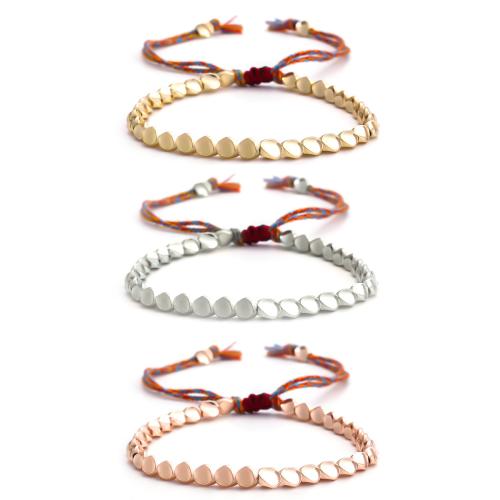 Brass Bracelet & Bangle, with Cotton Thread, for woman, more colors for choice, Length:Approx 16-30 cm, Sold By PC