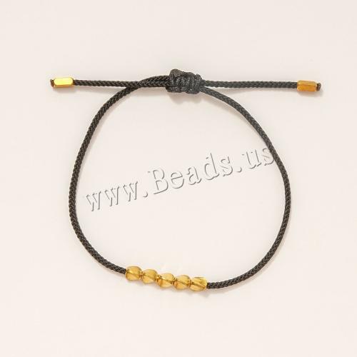 Brass Bracelet & Bangle, with Cotton Thread, Unisex, more colors for choice, Length:Approx 16-30 cm, Sold By PC