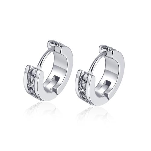 Stainless Steel Huggie Hoop Earring, 304 Stainless Steel, plated, Unisex, more colors for choice, Sold By Pair