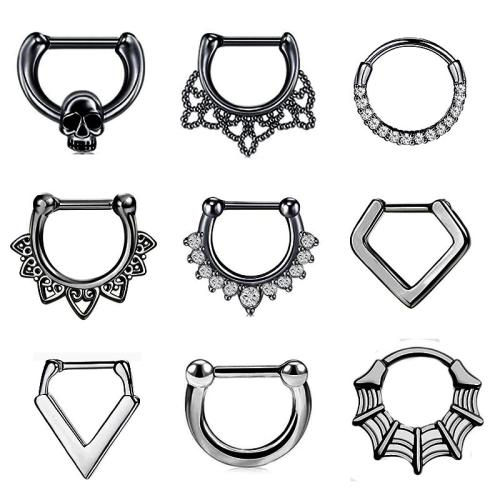 Bijoux de Piercing nez en acier inoxydable, Acier inoxydable 316, Placage, unisexe & styles différents pour le choix & pavé de micro zircon & émail, plus de couleurs à choisir, Vendu par PC