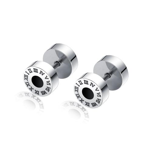 Stainless Steel Stud Earrings 304 Stainless Steel polished for man & epoxy gel original color Sold By Pair