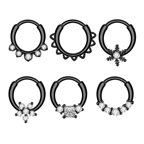 Joyería de Piercing de la nariz del acero inoxidable, acero inoxidable 316, unisexo & diferentes estilos para la opción & micro arcilla de zirconia cúbica, más colores para la opción, Vendido por UD