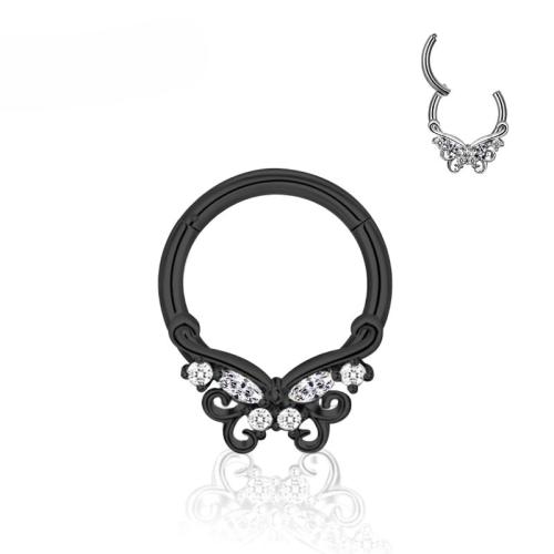 Cruach dhosmálta Srón Piercing Jewelry, 316L Cruach dhosmálta, unisex & méid éagsúla do rogha & micrea réiteach zirconia ciúbach, dathanna níos mó le haghaidh rogha, Díolta De réir PC