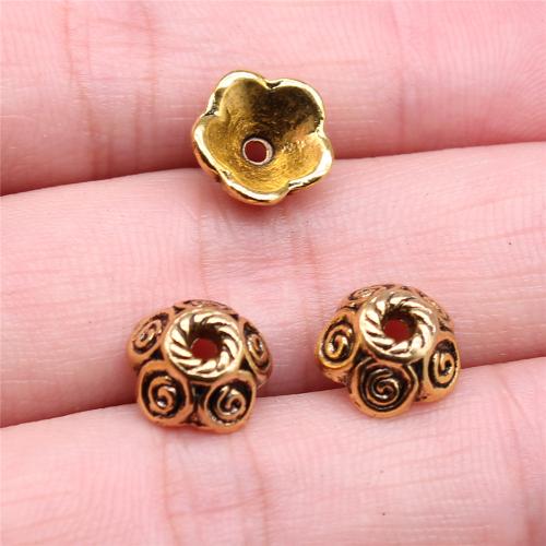 Tibetan Style Bead Cap, Flower, plated, DIY, more colors for choice, 10x10x5mm, Sold By PC