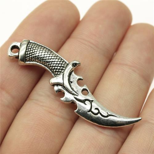 Tibetan Style Pendants, Sword, antique silver color plated, DIY, 50x12mm, Sold By PC