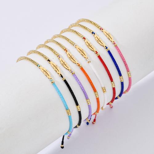 Glass Beads Bracelet, Seedbead, with Knot Cord, Adjustable & for woman, more colors for choice, Length:14-28 cm, Sold By PC