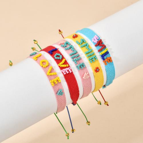 Glass Beads Bracelet, Seedbead, with Knot Cord, Adjustable & different styles for choice & for woman, more colors for choice, Length:14-28 cm, Sold By PC