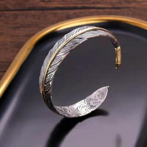 Brass Bracelet & Bangle fashion jewelry & for woman silver color Inner Approx 62mm Sold By PC