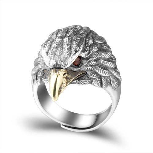 Tibetan Style Finger Ring, fashion jewelry & for man, silver color, Inner diameter 18.5mm, Sold By PC