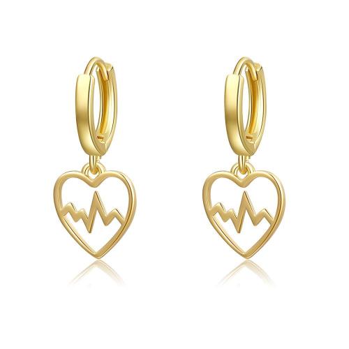 Huggie Hoop Drop Earring Brass fashion jewelry & for woman & hollow golden 28mm Sold By Pair