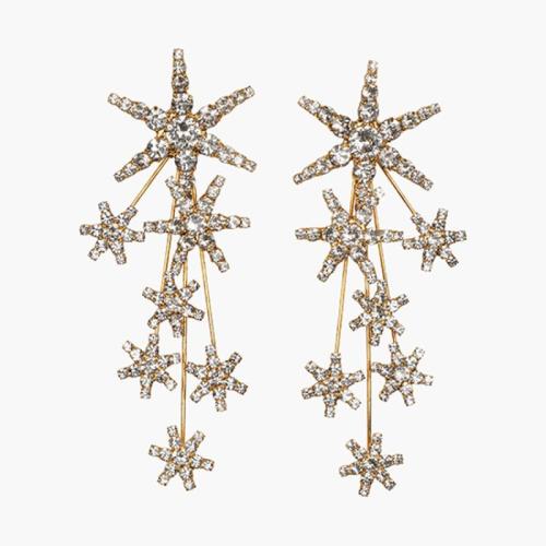 Sinc Alloy Earring Graí, jewelry faisin & do bhean & le rhinestone, dathanna níos mó le haghaidh rogha, 46mm, Díolta De réir Péire