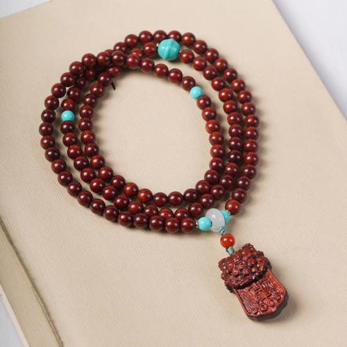 Wrist Mala Pau Rosa fashion jewelry & multifunctional & Unisex Length Approx 70 cm Sold By PC