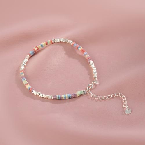 Stainless Steel Jewelry Bracelet, 925 Sterling Silver, with Rainbow Jasper, with 5cm extender chain, fashion jewelry & for woman, Length:Approx 15 cm, Sold By PC