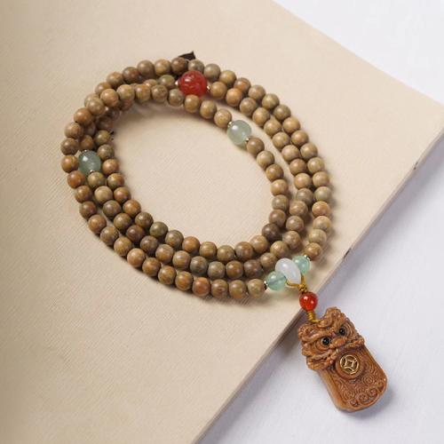 Wrist Mala, Green Sandalwood, fashion jewelry & Unisex, Length:Approx 70 cm, Sold By PC