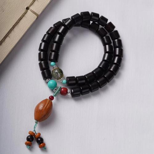 Handgelenk Mala, Schwarz Sandelholz, Modeschmuck & unisex, Länge:ca. 33 cm, verkauft von PC