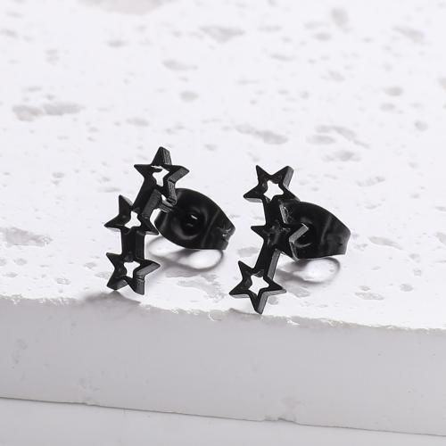 Stainless Steel Stud Earrings, 304 Stainless Steel, Star, fashion jewelry & for woman, more colors for choice, 10x10mm, Sold By Pair