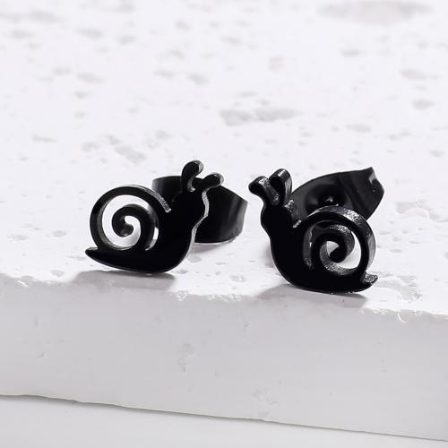 Boucle d'oreille de gaujon en acier inoxydable, Acier inoxydable 304, escargot, bijoux de mode & pour femme, plus de couleurs à choisir, 8x10mm, Vendu par paire