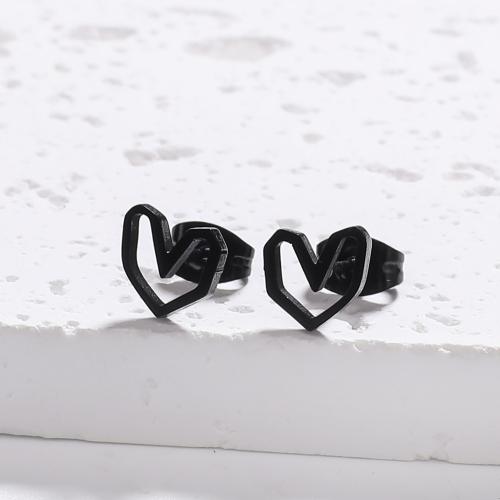 Stainless Steel Stud Earrings 304 Stainless Steel Heart fashion jewelry & for woman Sold By Pair