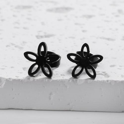 Stainless Steel Stud Earrings, 304 Stainless Steel, petals, fashion jewelry & for woman, more colors for choice, 9x10mm, Sold By Pair