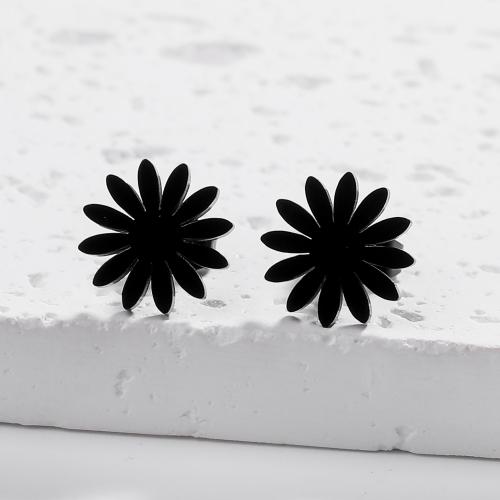 Stainless Steel Stud Earrings 304 Stainless Steel Chrysamthemum fashion jewelry & for woman Sold By Pair