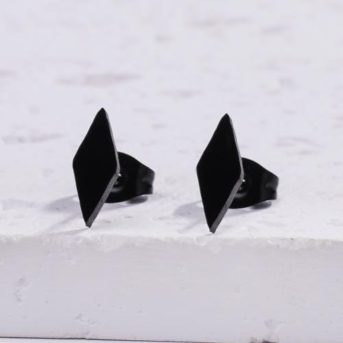 Edelstahl Ohrringe, 304 Edelstahl, Rhombus, Modeschmuck & für Frau, keine, 10x4mm, verkauft von Paar