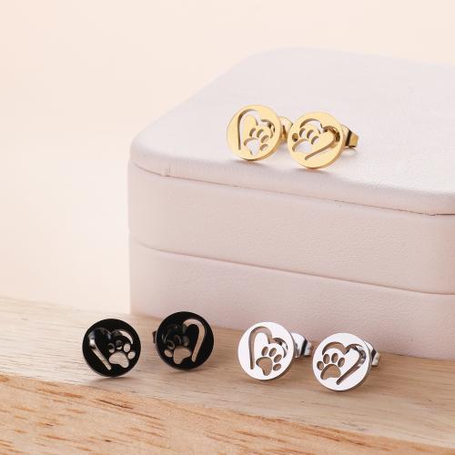 Stainless Steel Stud Earrings, 304 Stainless Steel, fashion jewelry & for woman, more colors for choice, 10x10mm, Sold By Pair