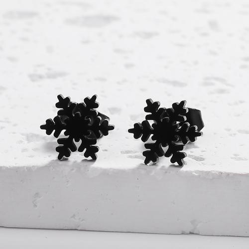 Stainless Steel Stud Earrings 304 Stainless Steel Snowflake fashion jewelry & for woman Sold By Pair