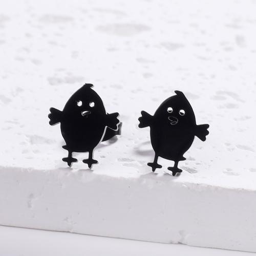 Stainless Steel Stud Earrings 304 Stainless Steel Chicken fashion jewelry & for woman Sold By Pair