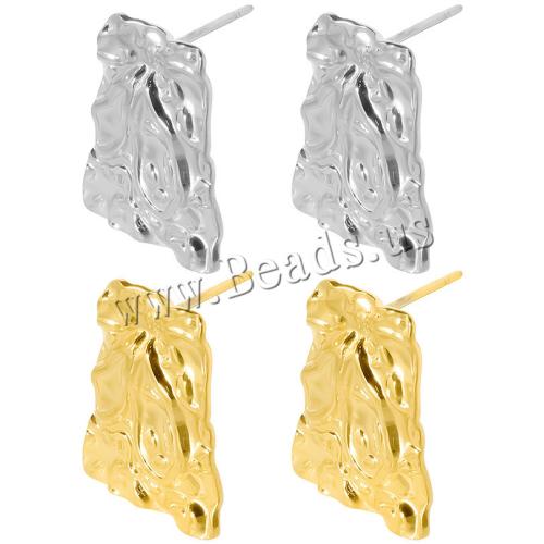 Stainless Steel Stud Earrings, 304 Stainless Steel, Vacuum Ion Plating, fashion jewelry & for woman, more colors for choice, 14x19mm, Sold By Pair