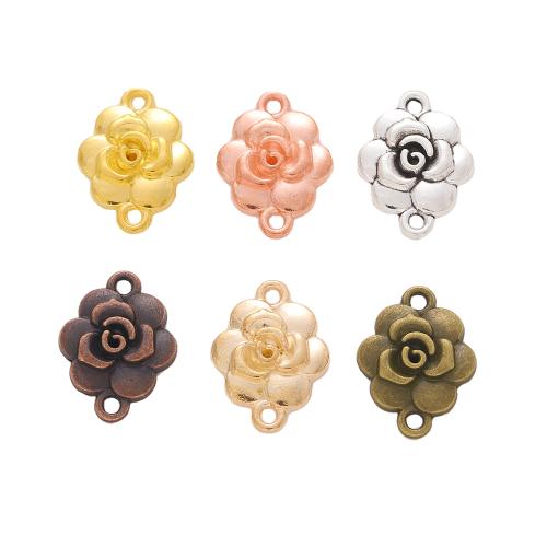 Blume Zinklegierung Schmuckverbinder, Rose, plattiert, DIY & 1/1-Schleife, keine, frei von Nickel, Blei & Kadmium, 19x14x3mm, ca. 100PCs/Tasche, verkauft von Tasche