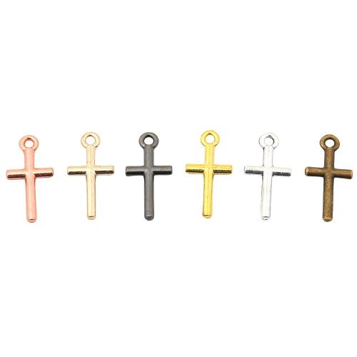 Tibetan Style Cross Pendants, plated, DIY, more colors for choice, nickel, lead & cadmium free, 27x13x2mm, Approx 100PCs/Bag, Sold By Bag