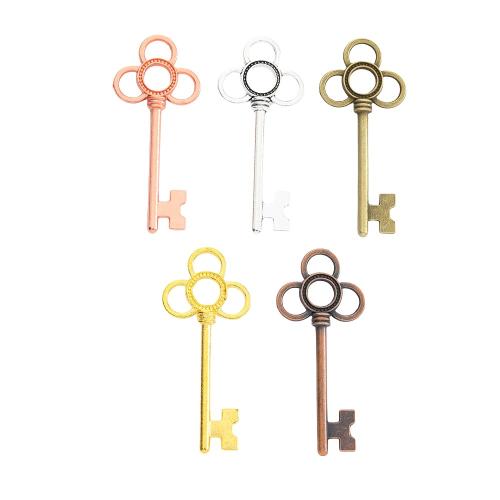 Tibetan Style Key Pendants, plated, DIY, more colors for choice, nickel, lead & cadmium free, 53x23x5mm, Approx 100PCs/Bag, Sold By Bag