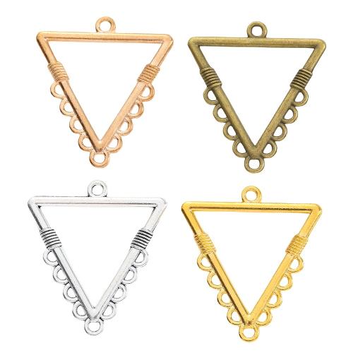 Tibetan Style Connector, Triangle, plated, DIY & 1/9 loop, more colors for choice, nickel, lead & cadmium free, 32x28x2mm, Approx 100PCs/Bag, Sold By Bag