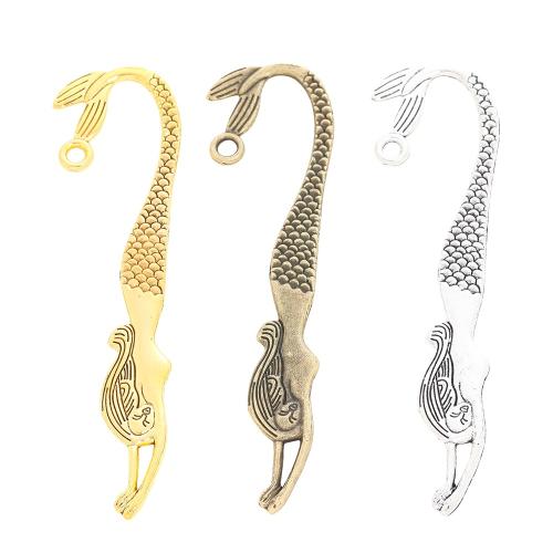 Tibetan Style Pendants, Mermaid, plated, DIY, more colors for choice, nickel, lead & cadmium free, 21.80x81.96mm, Approx 100PCs/Bag, Sold By Bag