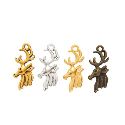 Tibetan Style Animal Pendants, Deer, plated, DIY, more colors for choice, nickel, lead & cadmium free, 26x11mm, Approx 100PCs/Bag, Sold By Bag