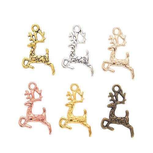 Tibetan Style Animal Pendants, Deer, plated, DIY, more colors for choice, nickel, lead & cadmium free, 23.50x14.50mm, Approx 100PCs/Bag, Sold By Bag