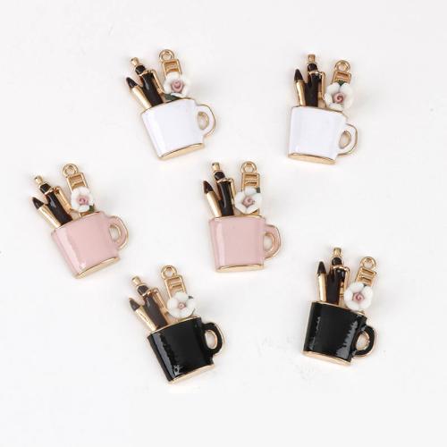 Tibetan Style Enamel Pendants, gold color plated, DIY, more colors for choice, nickel, lead & cadmium free, 14.50x24mm, Approx 100PCs/Bag, Sold By Bag