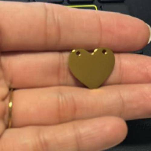 Stainless Steel Connector, 304 Stainless Steel, Heart, gold color plated, DIY, 17x20mm, Sold By PC