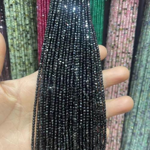 Gemstone Jewelry Beads, Schorl, DIY, more colors for choice, 2x2mm, Sold By Strand