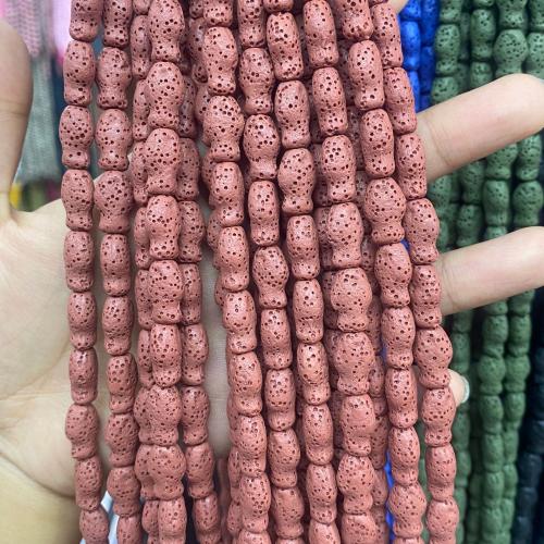 Natural Lava Beads, Fish, DIY, more colors for choice, 14x7mm, Sold By Strand