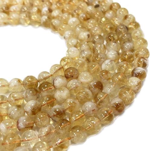 Perles Citrine naturelles, perles de citrine, Rond, DIY & normes différentes pour le choix, plus de couleurs à choisir, Vendu par brin