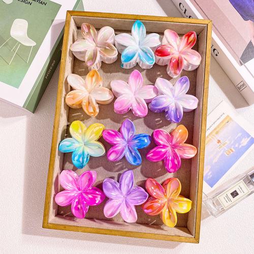 Hair Claw Clips, Plastic, Flower, fashion jewelry, more colors for choice, 80mm, Sold By PC