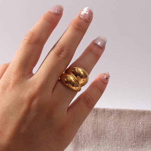 Vinger Ring in edelstaal, 304 roestvrij staal, gold plated, mode sieraden & verschillende grootte voor keus, gouden, Verkocht door PC