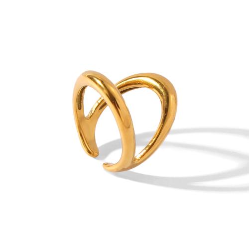 Stainless Steel Finger Ring 304 Stainless Steel gold color plated fashion jewelry golden Sold By PC